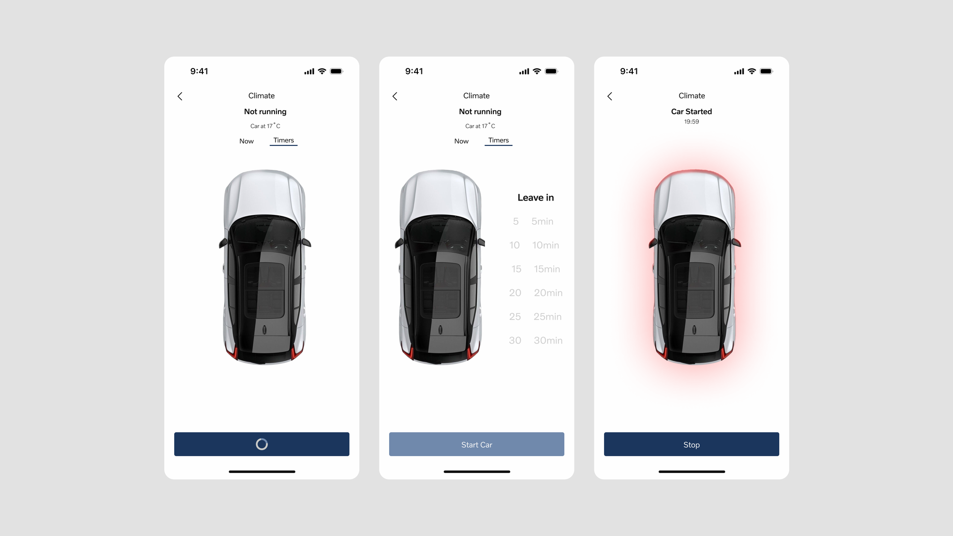 Car climate app concept