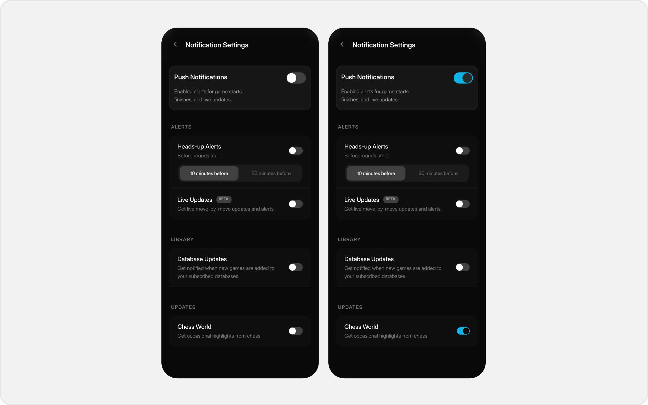 Notification settings
